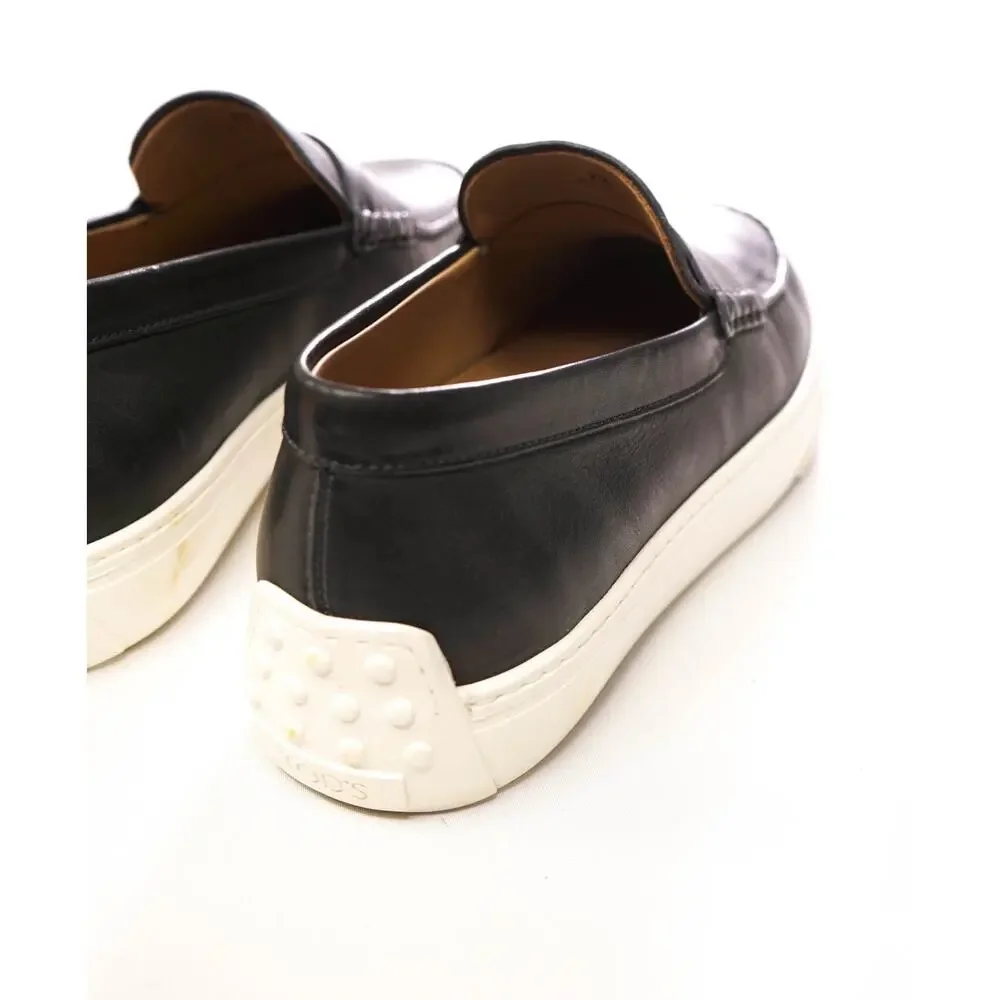 $975 TOD'S - Gray Leather Penny Loafers - US 8.5 (7.5UK)